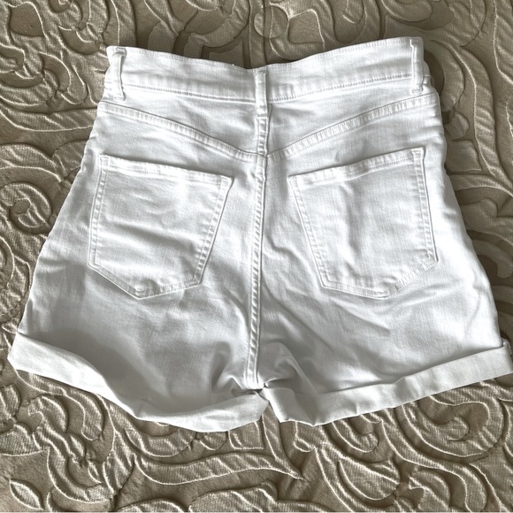 Express high rise white jean shorts - Picture 2 of 4